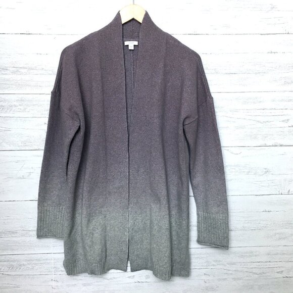 J. Jill Pure Women's Purple Gray Ombre Cardigan Sweater Open Front Small - Picture 9 of 9